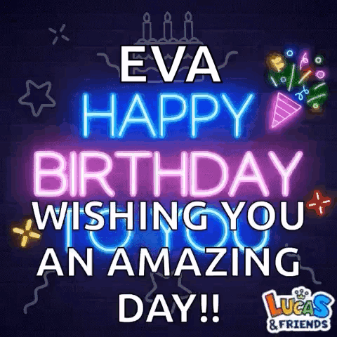 A Neon Sign That Says `` Happy Birthday Wishing You An Amazing Day ! '' GIF