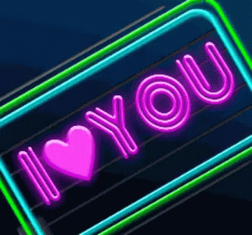 A Neon Sign That Says I Love You With A Pink Heart In The Middle GIF