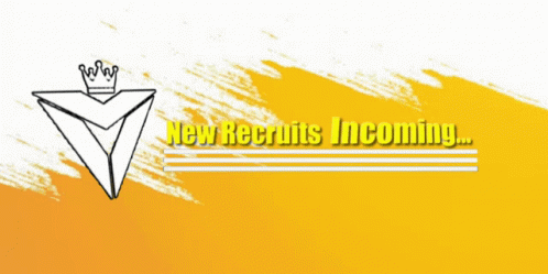 A Neon Sign That Says New Recruits Incoming On It GIF