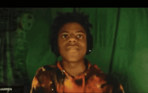 A Neon Sign That Says " Ohio Scared " With A Person In The Background GIF