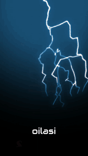 A Neon Sign That Says Oilasi 2 Yoshda With A Lightning Bolt In The Background GIF