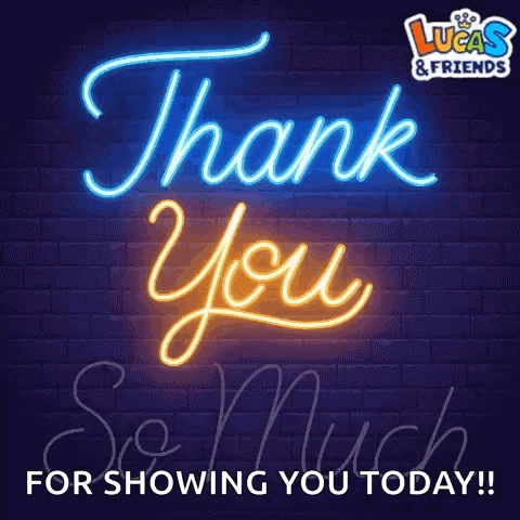 A Neon Sign That Says Thank You So Much GIF