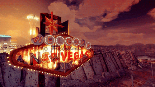 A Neon Sign That Says Welcome To Las Vegas On It GIF