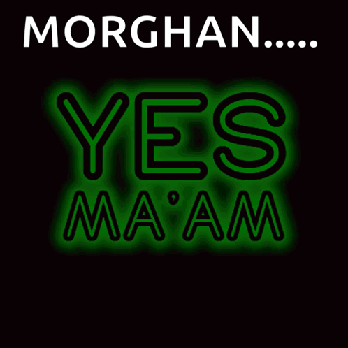 A Neon Sign That Says Yes Ma Am On It GIF