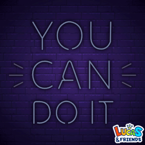 A Neon Sign That Says You Can Do It On A Brick Wall GIF