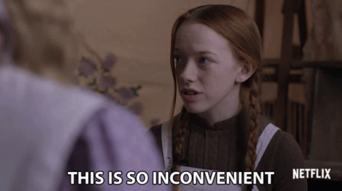 A Netflix Ad Shows A Girl Talking To A Man And Says " This Is So Inconvenient " GIF