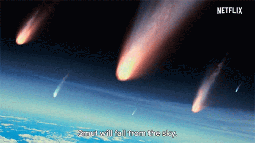 A Netflix Ad Shows A Group Of Comets Flying Through The Sky GIF