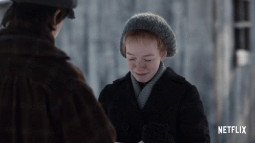 A Netflix Ad Shows A Man And A Girl Talking GIF