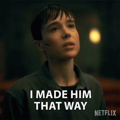 A Netflix Advertisement Shows A Man With A Scar On His Face And Says " I Made Him That Way " GIF