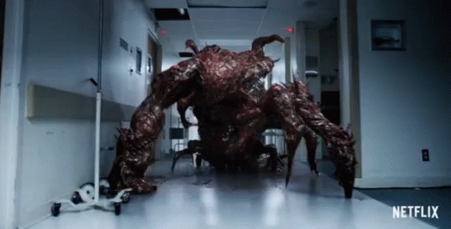 A Netflix Advertisement With A Monster In A Hospital GIF