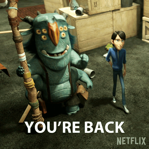 A Netflix Advertisement With A Troll And A Man GIF