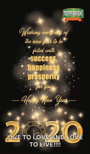 A New Year Greeting Card That Says " Wishing Every Day Of The New Year To Be Filled With Success Happiness And Prosperit GIF