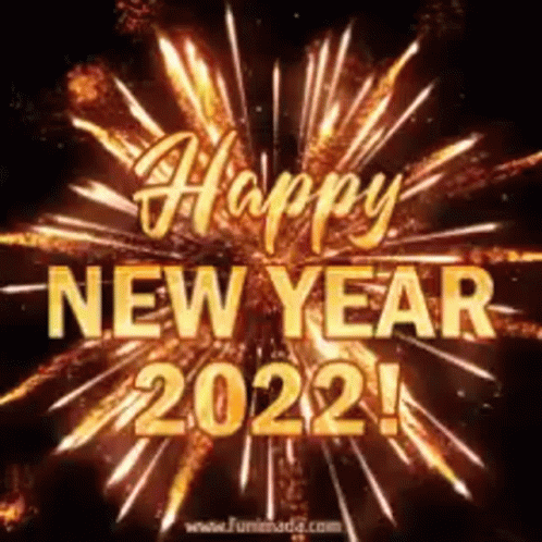 New Year Fireworks Greeting Card Happy New Year 2022 GIF