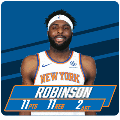 A New York Basketball Player Named Robinson Has 11 Pts 11 Rebs And 2 Assists GIF