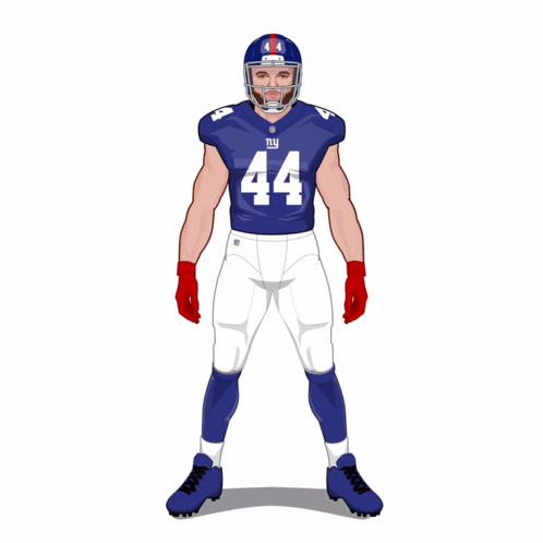 A New York Giants Football Player Wearing A Jersey With The Number 44 On It GIF