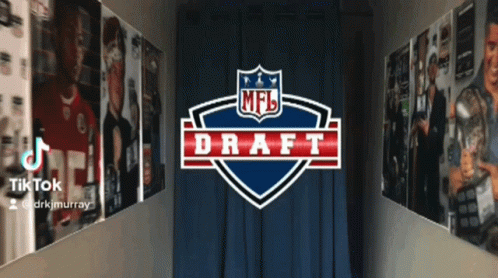A Nfl Draft Logo Is Displayed On A Wall GIF