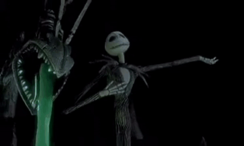 A Nightmare Before Christmas Scene With A Glowing Ball In The Middle Of A Well . GIF