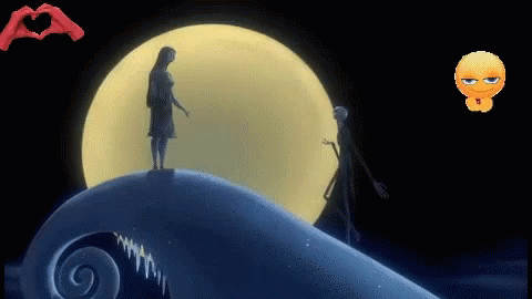 A Nightmare Before Christmas Scene With Sally And Jack GIF
