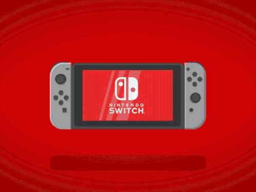 A Nintendo Switch With A Red Background GIF