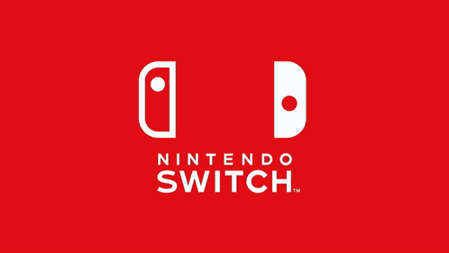 A Nintendo Switch With A Red Screen And A White Logo On It GIF
