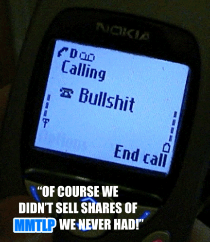 A Nokia Phone Displays A Message That Reads " Of Course We Did N't Sell Shares Of Mmtlp We Never Had GIF