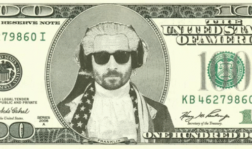 A One Hundred Dollar Bill With A Man On It GIF
