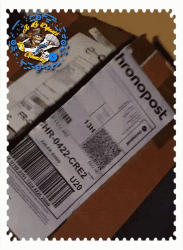A Package From Chronopost Sits On Top Of A Brown Box GIF