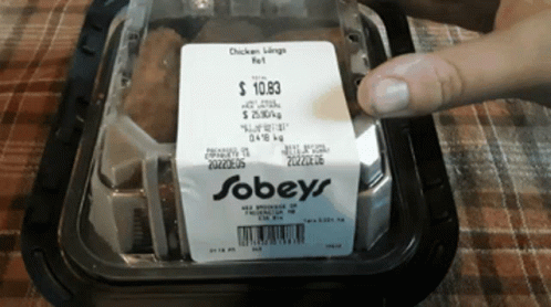 A Package Of Chicken Wings From Sobeys Is Being Opened GIF