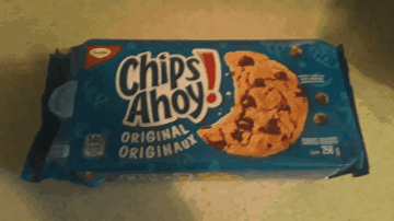 A Package Of Chips Ahoy Original Cookies On A Counter GIF