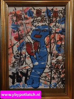 A Painting In A Gold Frame With The Website Www.ybypotlatch.nl On The Bottom GIF