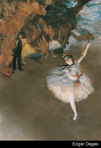 A Painting Of A Ballerina By Edgar Degas Is Displayed GIF
