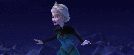 A Painting Of A Castle Made Of Ice With A Blue Light Coming Out Of It GIF