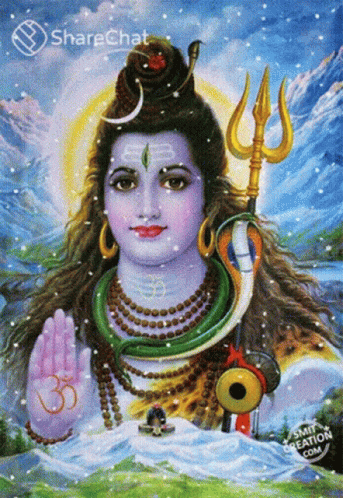A Painting Of A Deity With The Word Sharechat On The Top GIF