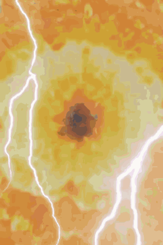 A Painting Of A Duck With A Lightning Bolt In The Background GIF