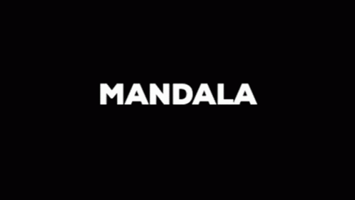 A Painting Of A Face With The Word Mandala In White Letters GIF