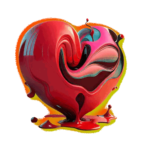 a painting of a heart with a swirl in the middle