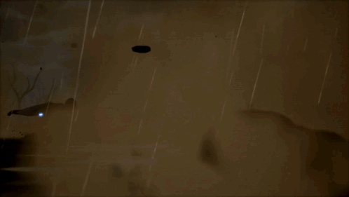 A Painting Of A Large Explosion In A Cave Overlooking A Body Of Water GIF