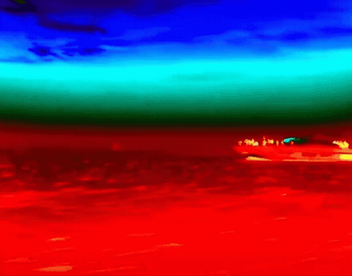 Lightning Strike Over Red And Blue Background GIF
