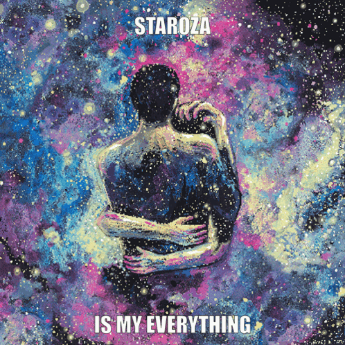A Painting Of A Man And Woman Hugging With The Words " Is My Everything " Underneath GIF