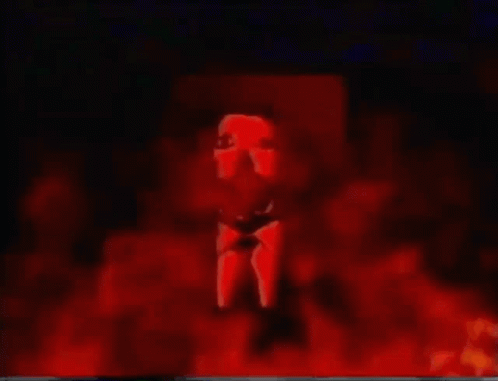 A Painting Of A Man In A Red Suit And Tie GIF