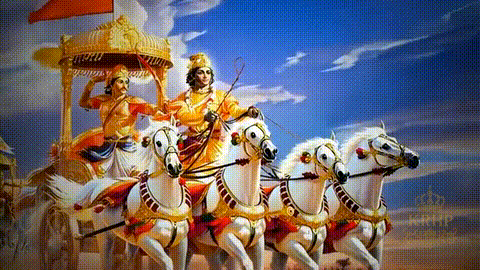 a painting of a man riding a carriage pulled by three white horses