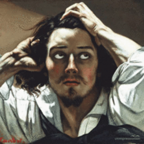 A Painting Of A Man With A Beard And Long Hair GIF