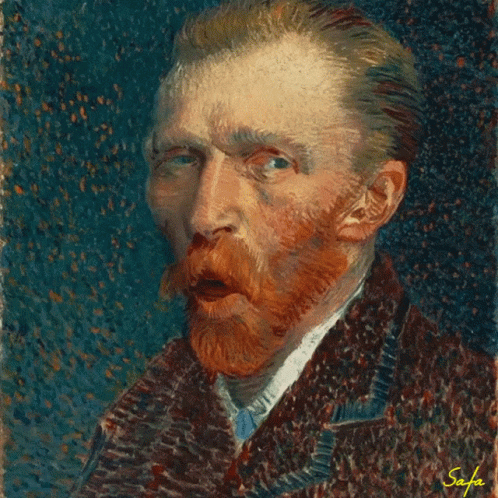 A Painting Of A Man With A Beard Has The Name Safa On The Bottom Right GIF