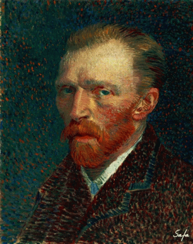 A Painting Of A Man With A Beard Has The Name Safe Written On It GIF