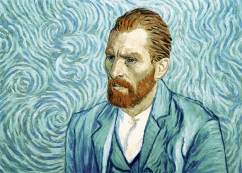 A Painting Of A Man With A Beard In A Suit GIF