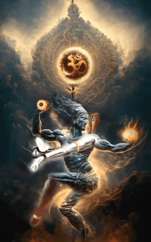 A Painting Of A Man With A Symbol Of The Number 30 On His Head GIF