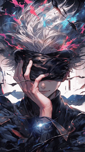 A Painting Of A Person Covering Their Face With Their Hand GIF