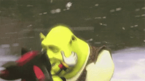 A Painting Of A Person Riding A Green And Red Dinosaur In The Snow . GIF