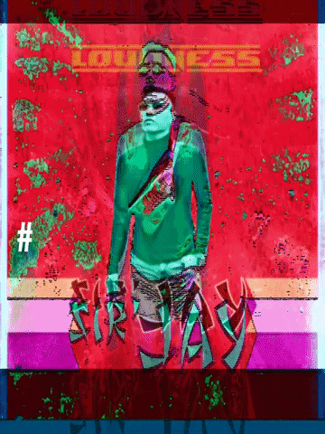A Painting Of A Person With The Word Friday Written On It GIF