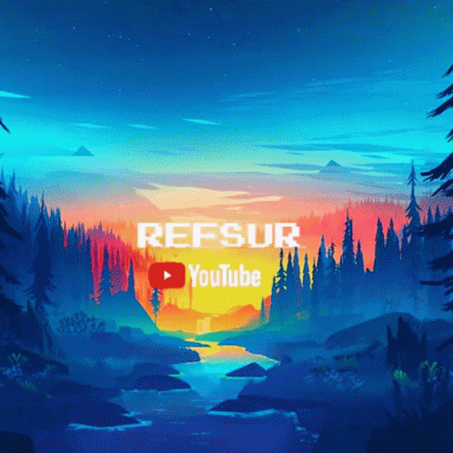 A Painting Of A River Surrounded By Trees With A Youtube Logo In The Background GIF
